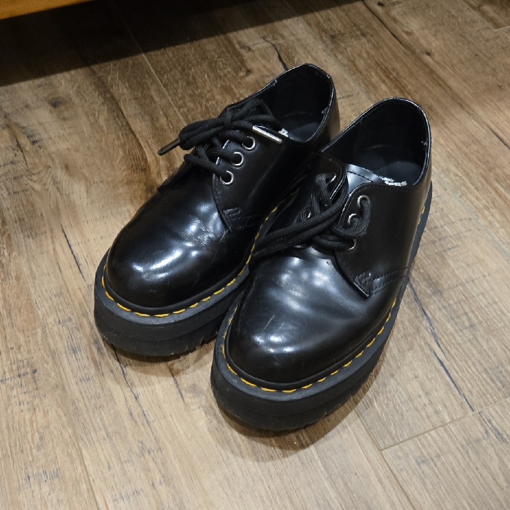 Black Leather Platform Doc Martens